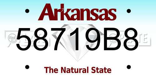 58719B8 Arkansas License Plate