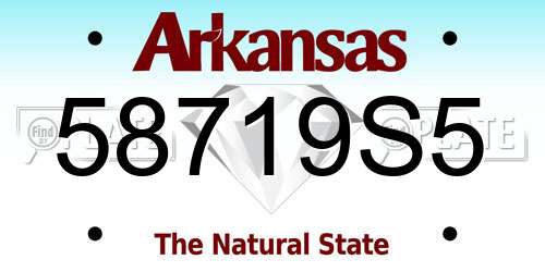 58719S5 Arkansas License Plate