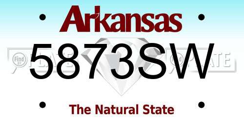 5873SW Arkansas License Plate