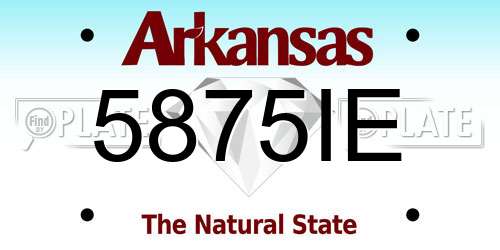 5875IE Arkansas License Plate