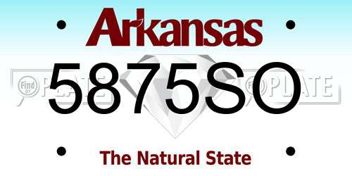 5875SO Arkansas License Plate