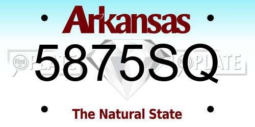 5875SQ Arkansas License Plate
