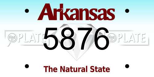 5876 Arkansas License Plate