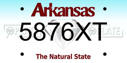 5876XT Arkansas License Plate