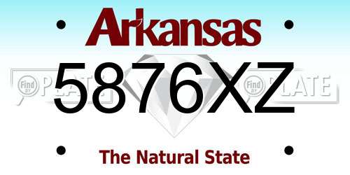 5876XZ Arkansas License Plate