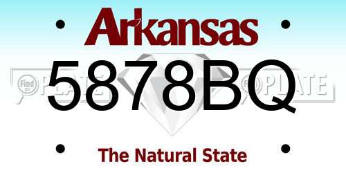 5878BQ Arkansas License Plate