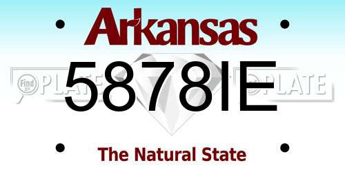 5878IE Arkansas License Plate