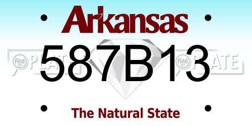 587B13 Arkansas License Plate