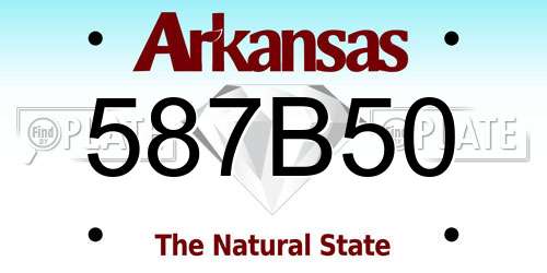 587B50 Arkansas License Plate