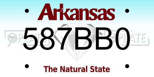 587BB0 Arkansas License Plate