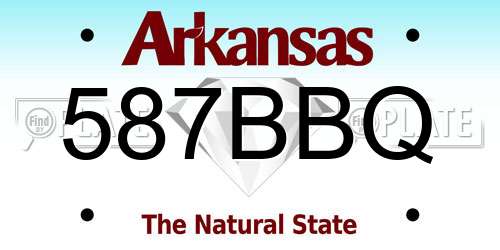 587BBQ Arkansas License Plate