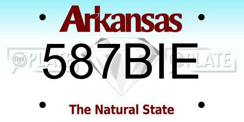 587BIE Arkansas License Plate