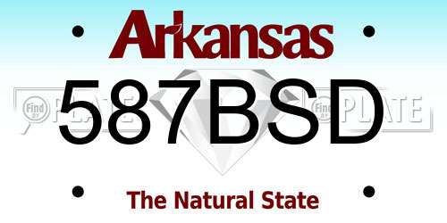 587BSD Arkansas License Plate