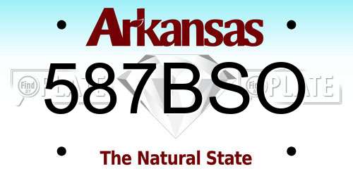 587BSO Arkansas License Plate