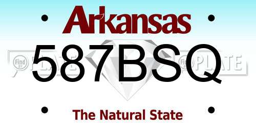 587BSQ Arkansas License Plate