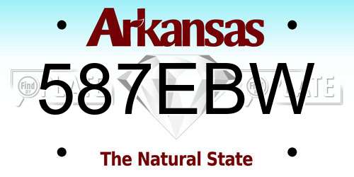 587EBW Arkansas License Plate