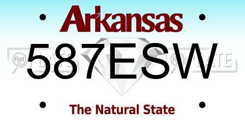 587ESW Arkansas License Plate