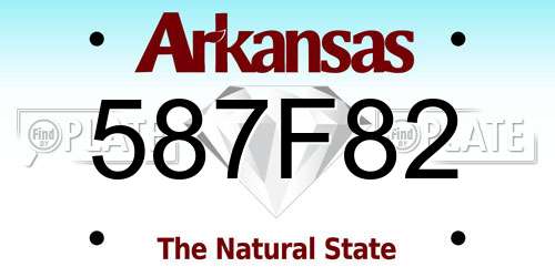 587F82 Arkansas License Plate