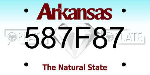 587F87 Arkansas License Plate