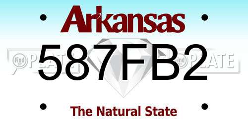 587FB2 Arkansas License Plate