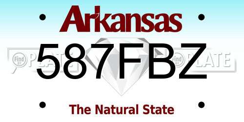 587FBZ Arkansas License Plate