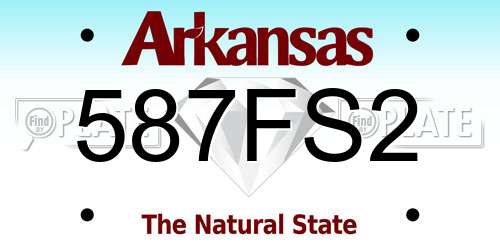 587FS2 Arkansas License Plate