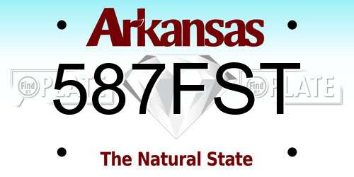 587FST Arkansas License Plate