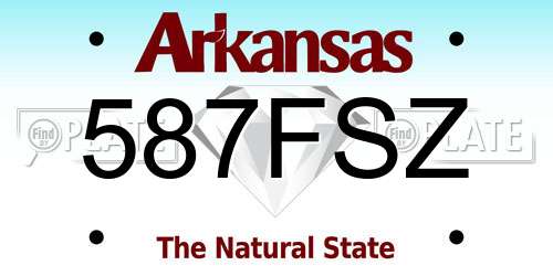587FSZ Arkansas License Plate