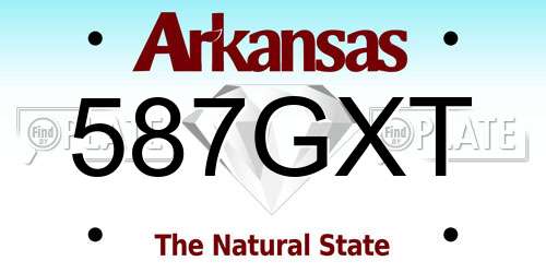 587GXT Arkansas License Plate