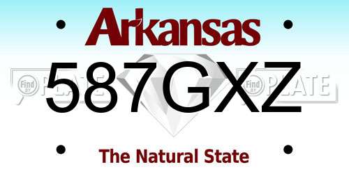 587GXZ Arkansas License Plate