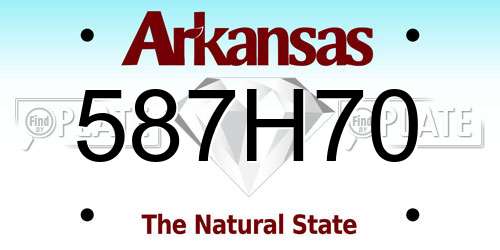 587H70 Arkansas License Plate