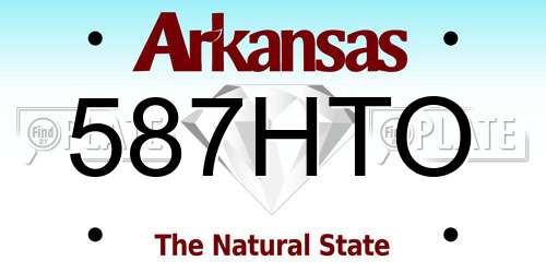587HTO Arkansas License Plate