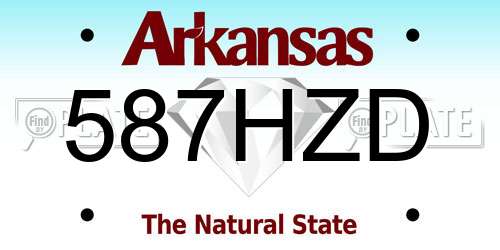587HZD Arkansas License Plate