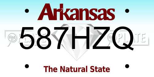 587HZQ Arkansas License Plate