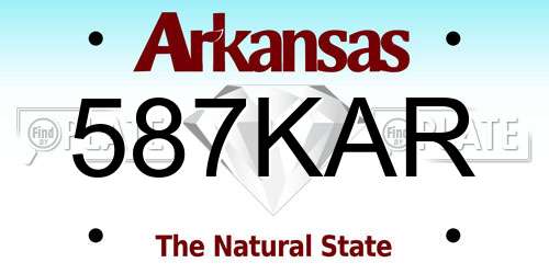 587KAR Arkansas License Plate