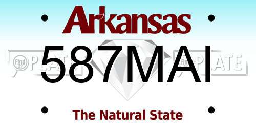 587MAI Arkansas License Plate