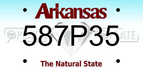 587P35 Arkansas License Plate
