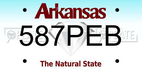 587PEB Arkansas License Plate