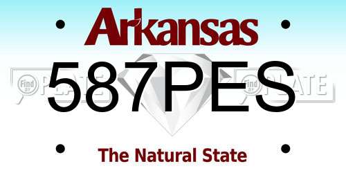 587PES Arkansas License Plate