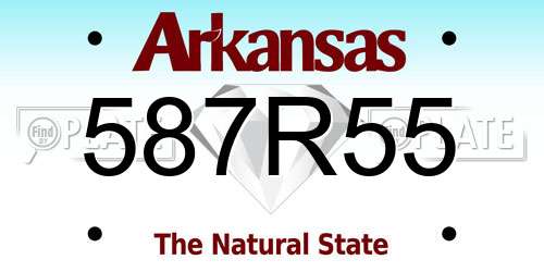 587R55 Arkansas License Plate
