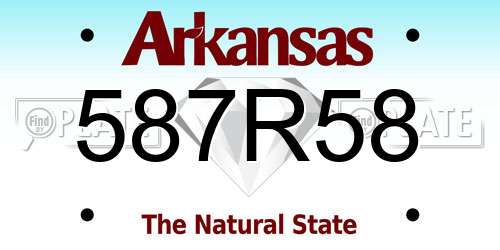 587R58 Arkansas License Plate
