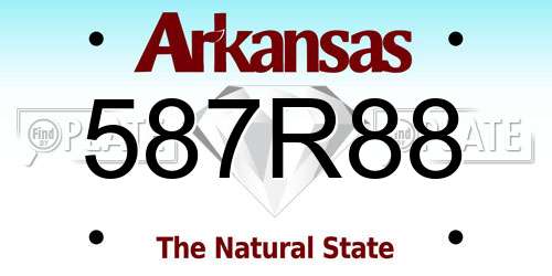 587R88 Arkansas License Plate