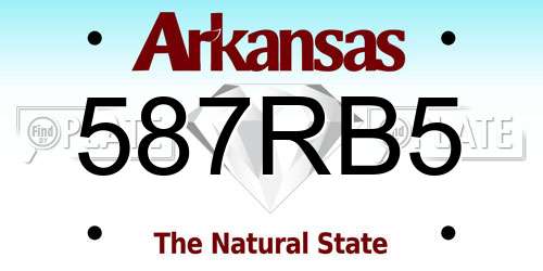 587RB5 Arkansas License Plate