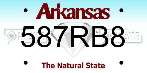 587RB8 Arkansas License Plate
