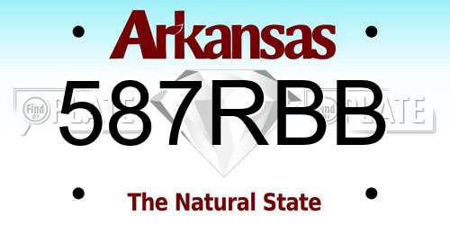 587RBB Arkansas License Plate