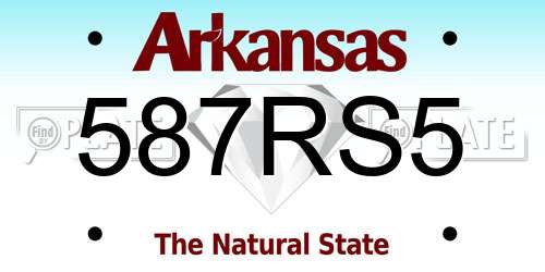 587RS5 Arkansas License Plate
