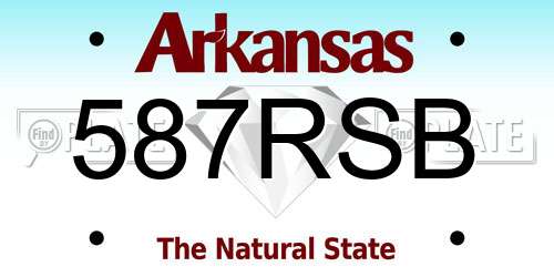 587RSB Arkansas License Plate