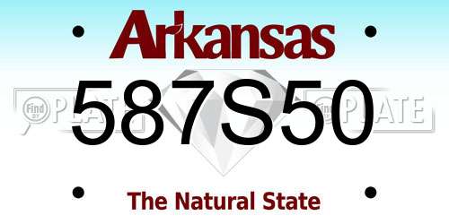 587S50 Arkansas License Plate