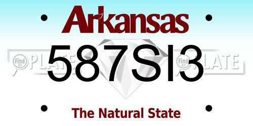 587SI3 Arkansas License Plate