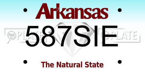 587SIE Arkansas License Plate